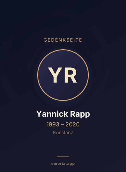 Gedenkportrait von Yannick Rapp