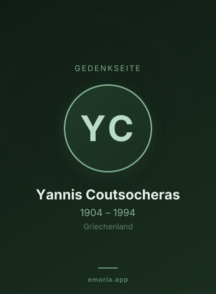 Gedenkportrait von Yannis Coutsocheras