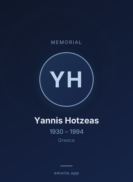 Memorial portrait of Yannis Hotzeas