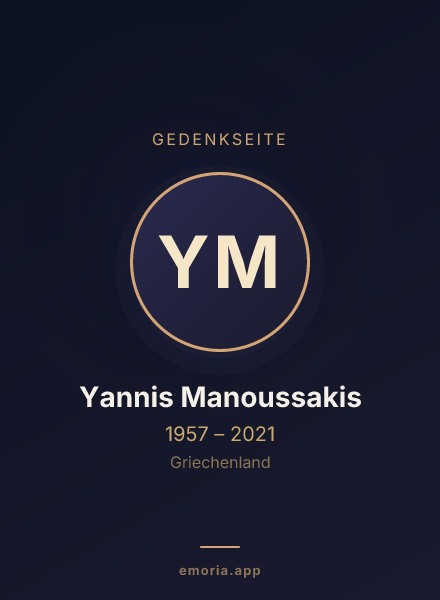 Gedenkportrait von Yannis Manoussakis