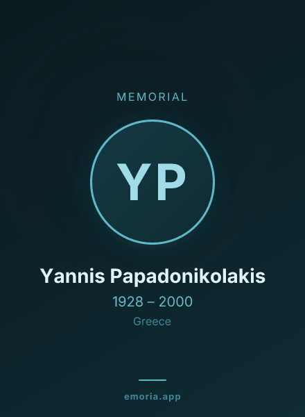 Memorial portrait of Yannis Papadonikolakis