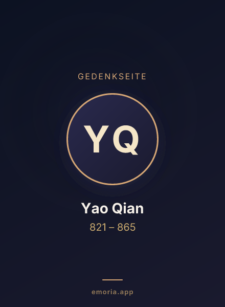 Gedenkportrait von Yao Qian