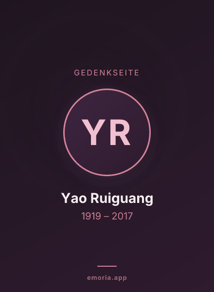 Gedenkportrait von Yao Ruiguang