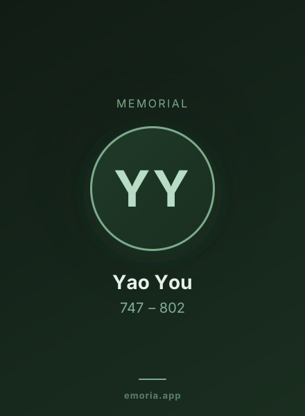 Memorial portrait of Yao You