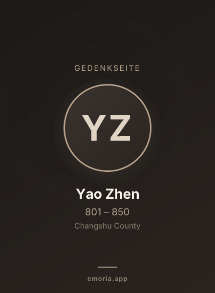 Gedenkportrait von Yao Zhen