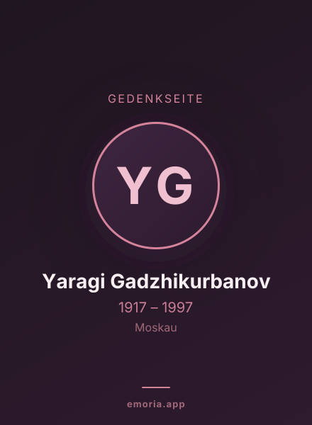 Gedenkportrait von Yaragi Gadzhikurbanov