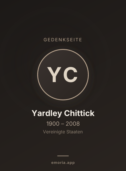 Gedenkportrait von Yardley Chittick