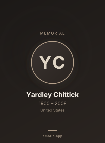Memorial portrait of Yardley Chittick