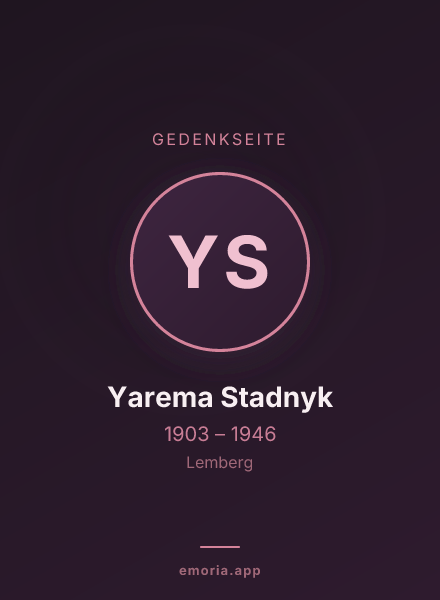 Gedenkportrait von Yarema Stadnyk