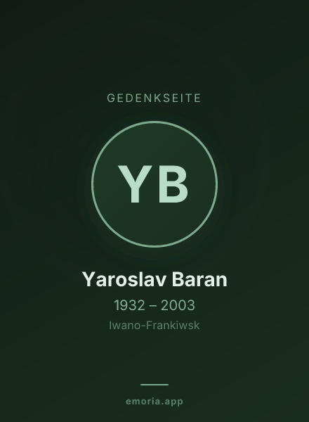 Gedenkportrait von Yaroslav Baran