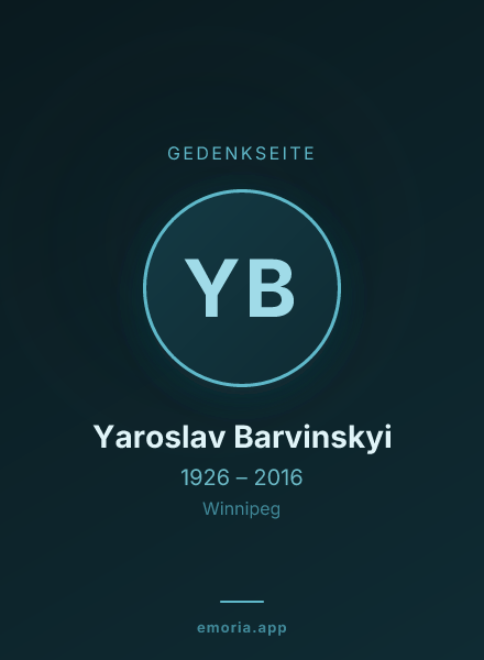 Gedenkportrait von Yaroslav Barvinskyi