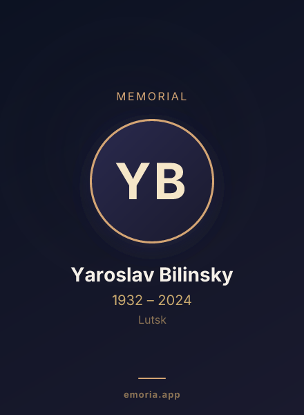 Memorial portrait of Yaroslav Bilinsky