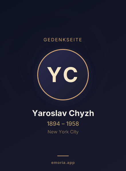 Gedenkportrait von Yaroslav Chyzh