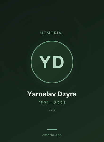 Memorial portrait of Yaroslav Dzyra