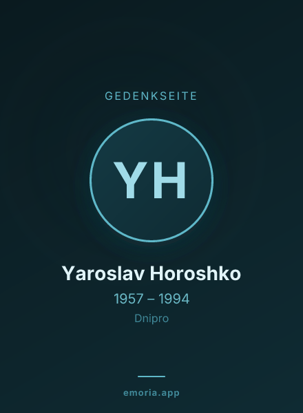 Gedenkportrait von Yaroslav Horoshko