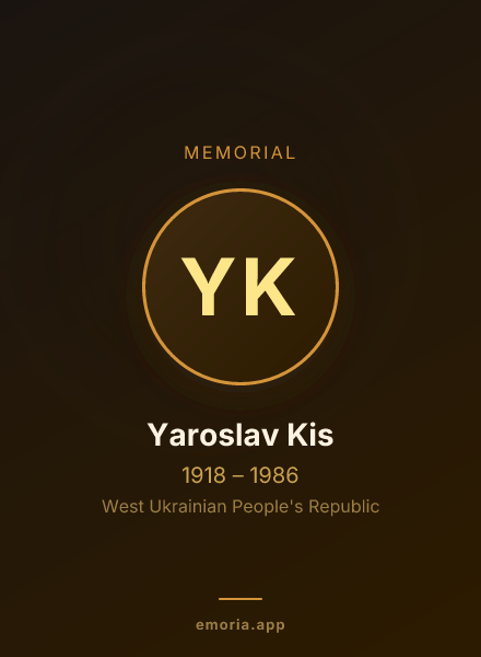 Memorial portrait of Yaroslav Kis
