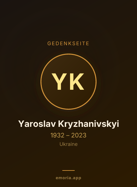 Gedenkportrait von Yaroslav Kryzhanivskyi