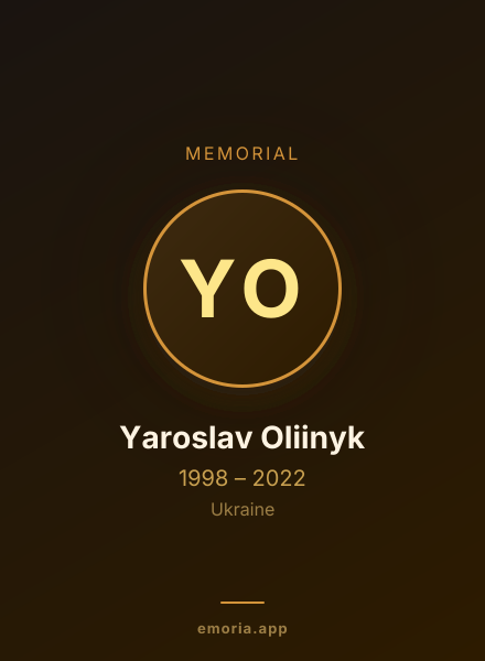 Memorial portrait of Yaroslav Oliinyk