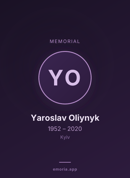 Memorial portrait of Yaroslav Oliynyk