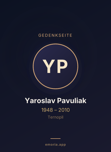 Gedenkportrait von Yaroslav Pavuliak