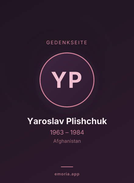Gedenkportrait von Yaroslav Plishchuk