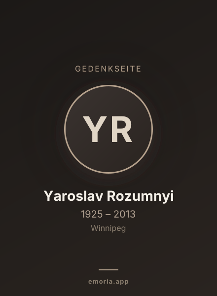 Gedenkportrait von Yaroslav Rozumnyi