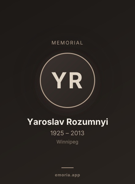 Memorial portrait of Yaroslav Rozumnyi