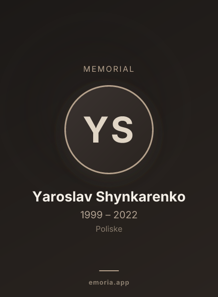 Memorial portrait of Yaroslav Shynkarenko