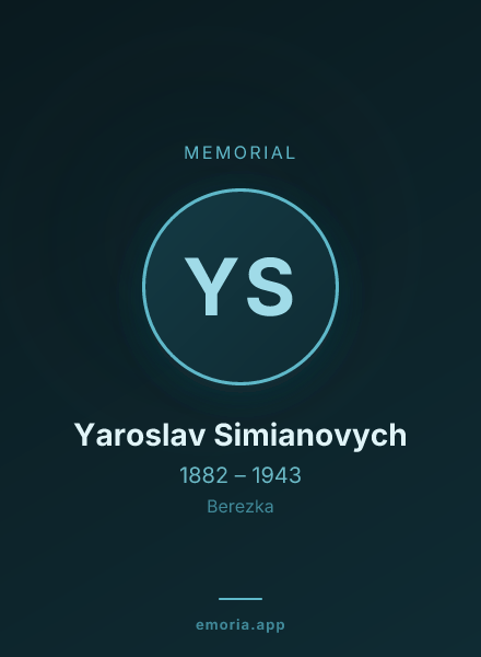 Memorial portrait of Yaroslav Simianovych