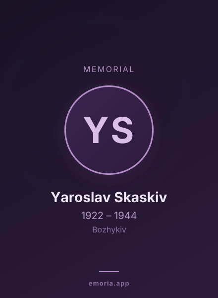 Memorial portrait of Yaroslav Skaskiv