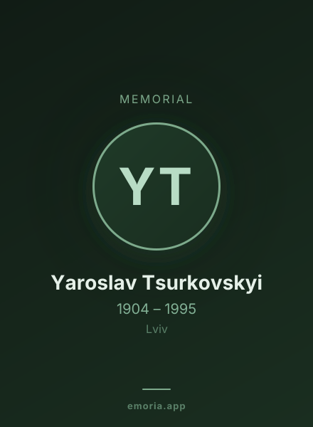 Memorial portrait of Yaroslav Tsurkovskyi