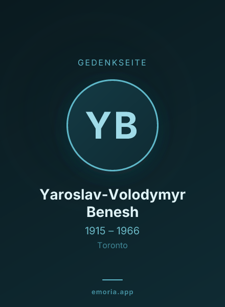 Gedenkportrait von Yaroslav-Volodymyr Benesh