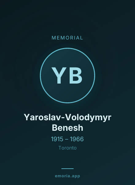 Memorial portrait of Yaroslav-Volodymyr Benesh