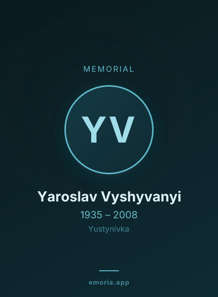 Memorial portrait of Yaroslav Vyshyvanyi