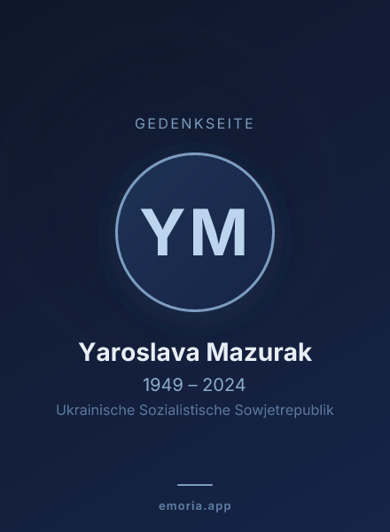 Gedenkportrait von Yaroslava Mazurak