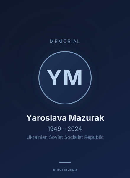 Memorial portrait of Yaroslava Mazurak