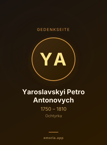 Gedenkportrait von Yaroslavskyi Petro Antonovych