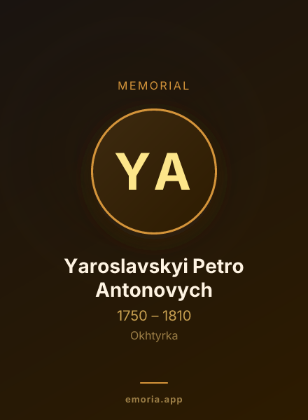 Memorial portrait of Yaroslavskyi Petro Antonovych