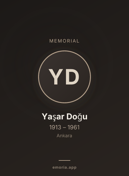 Memorial portrait of Yaşar Doğu