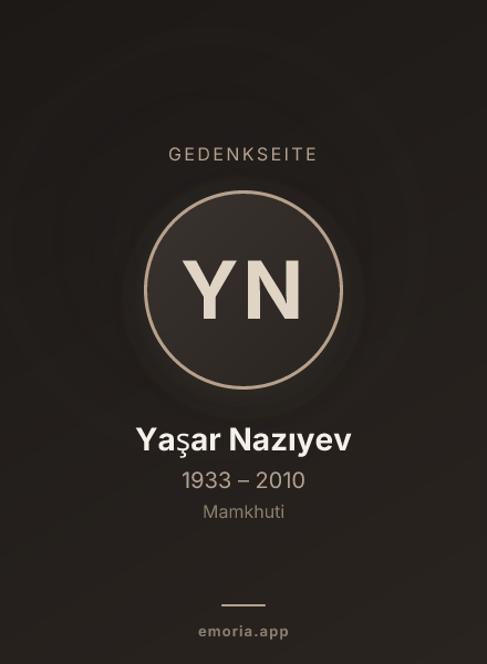 Gedenkportrait von Yaşar Nazıyev