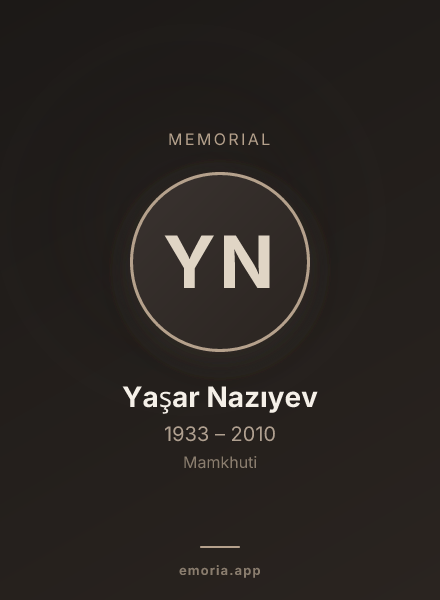 Memorial portrait of Yaşar Nazıyev