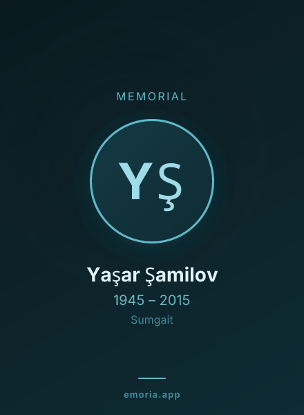 Memorial portrait of Yaşar Şamilov