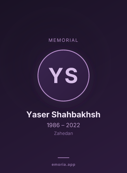 Memorial portrait of Yaser Shahbakhsh