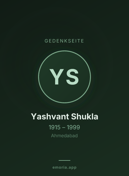 Gedenkportrait von Yashvant Shukla