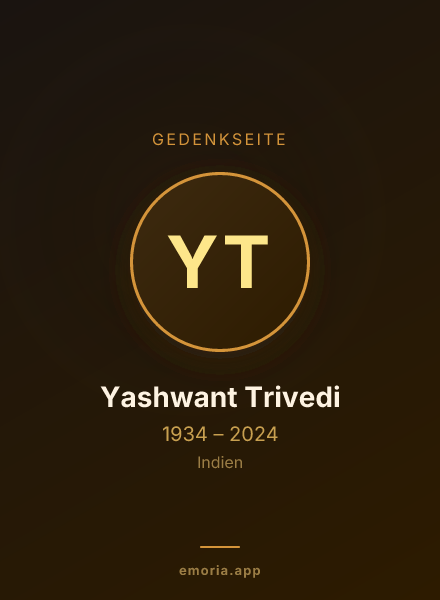 Gedenkportrait von Yashwant Trivedi