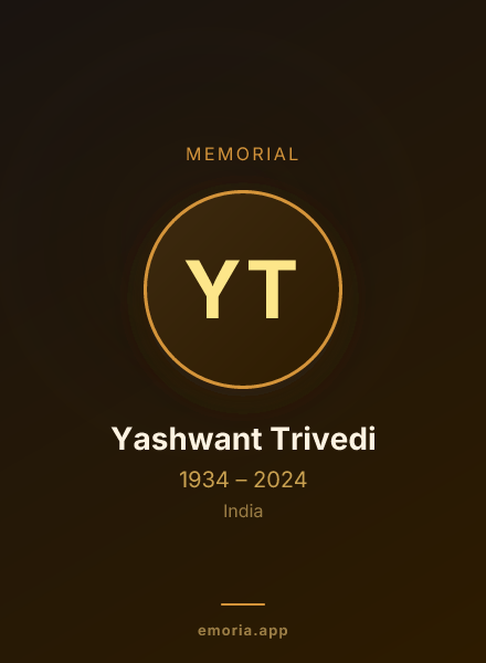 Memorial portrait of Yashwant Trivedi