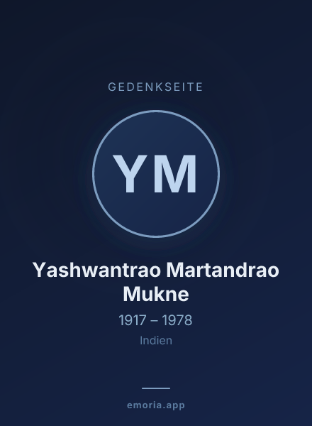 Gedenkportrait von Yashwantrao Martandrao Mukne