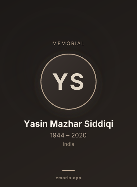 Memorial portrait of Yasin Mazhar Siddiqi
