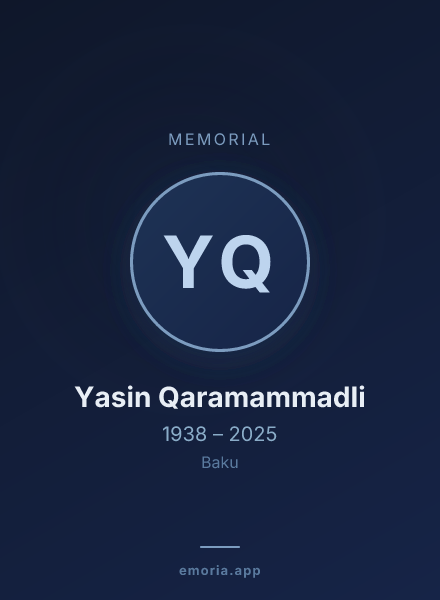 Memorial portrait of Yasin Qaramammadli