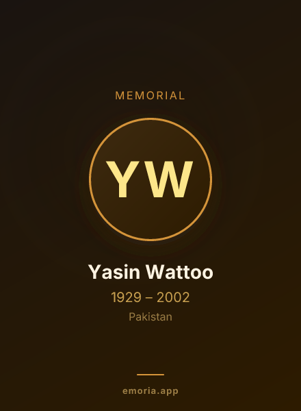 Memorial portrait of Yasin Wattoo